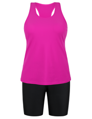 Firpearl 2 Piece Tankini Swimsuits for Women Racerback Tank Tops with Swim Capris Athletic Bathing Suit Swimwear